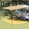 Covor Cort Camping vidaXL Bej 300x500cm Polietilena HDPE, Impermeabil, Ventilatie, Taiere Facila, Ocheti