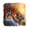Sticker decorativ, Tigru, Portocaliu, 55 cm, 6942ST, Oem