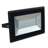 Proiector 50W LED alb 6500K slim negru IP65
