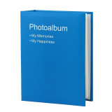Album foto conception tip carte format 10-15 100 fotografii buzunare slip-in coperti piele ecologica culoare albastru, ProCart