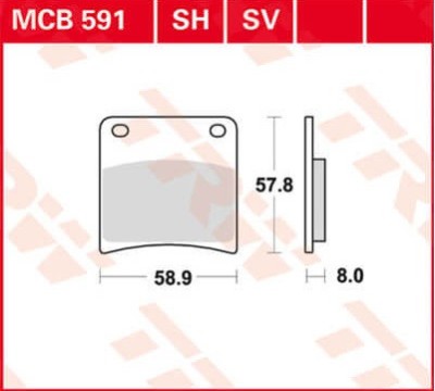 Set placute frana fata TRW MCB591 - Suzuki GSX 600 F (88-97) - GSX 750 F 89-97) - GSX 1100 F (88-96) 4T LC 600-750-1100cc foto