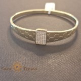 Bratara fixa aurie cu model fagure si cristale zirconia