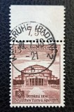 Germania Interbelică (1938) - 15 Pf "Deutsches Turn- u. Sportfest Breslau 1938" cu Margine și Ștampilă Karlsruhe 30.7.38 (Obliterat / Ștampilat) BN1