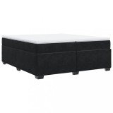 Cumpara ieftin Pat box spring cu saltea, negru, 200x200 cm, catifea