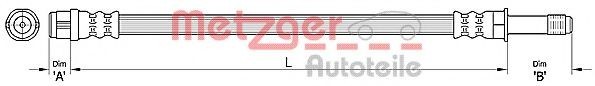 Conducta / cablu frana VW TRANSPORTER V bus (7HB, 7HJ, 7EB, 7EJ, 7EF, 7EG, 7HF, 7EC) (2003 - 2016) METZGER 4110434