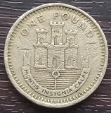 (M1507) MONEDA GIBRALTAR - 1 POUND 1991, CETATEA SI CHEIA, ADMINISTRATIE BRITANICA