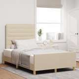 VidaXL Cadru de pat, crem, 120x200 cm, textil