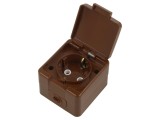 Conector de alimentare AC Schuko 250VAC 16A, 2P+PE, pentru perete, maro