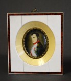 Napoleon Bonaparte - miniatura pictata in rama fildes - jumatatea secolului XIX