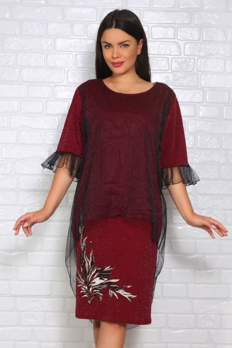 Rochie de Ocazie Bonita Bordo - 60Marimea