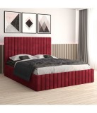 Pat Tapitat Luca Visiniu + Saltea Lux Ortopedica 160x200cm