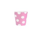 Set 6 Pahare petrecere GoDan Party cu buline albe, 270ml, carton, roz