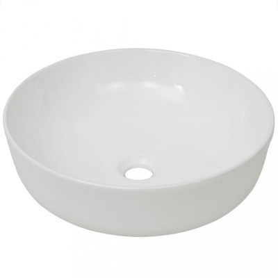 Chiuvetă de baie din ceramică, rotundă, 41,5 x 13,5 cm, alb foto