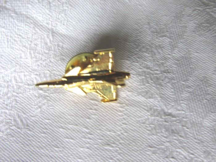 Insigna - pin Avion de lupta [4]. Aurie, Noua