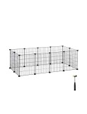 Cumpara ieftin Tarc pentru animale de companie, Songmics, Negru, LPI01H, 143 x 73 x 46 cm