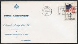 United States 1962 Masonic Cover - Masonic Caldwell NJ Lodge 59 100th K.283
