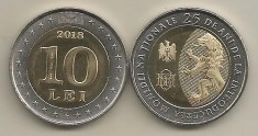 MOLDOVA 10 LEI 2018 BIMETAL - UNC din fisic COMEMORATIVA : 25 ANI LEU