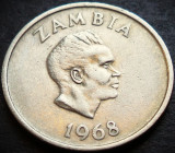 Moneda exotica 5 NGWEE - ZAMBIA, anul 1968 * cod 5375