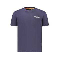 Napapijri Tricou barbati, cu imprimeu grafic pe fata si pe spate, Regular Fit, Bleumarin, S