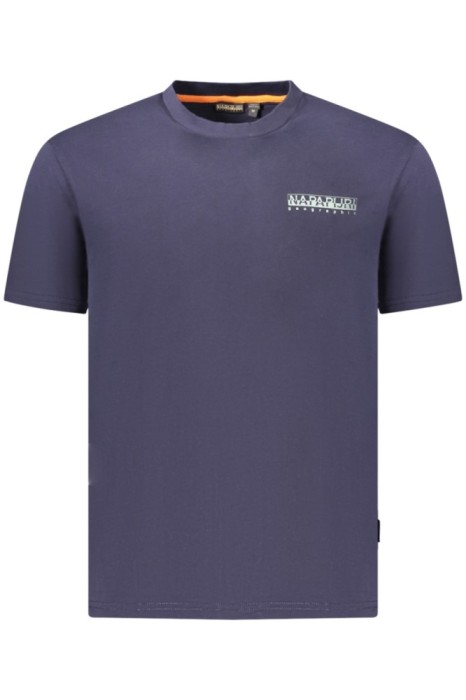 Napapijri Tricou barbati, cu imprimeu grafic pe fata si pe spate, Regular Fit, Bleumarin, S