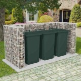 Gabion triplu &icirc;ngrădire pubelă, oțel, 250 x 100 x 120 cm