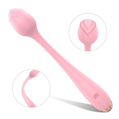 Vibrator Bendable Romance, 9 Moduri Vibratii, USB, Silicon, Roz, 22 cm, Passion Labs, Rose Collection foto