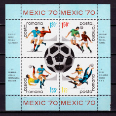 RO 1970 ,LP 729a,"C.M. Fotbal Mexic '70", colita 75 ,MNH