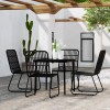VidaXL Set de servit masa pentru grădină, 5 piese, negru
