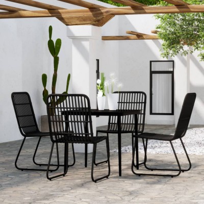 vidaXL Set de servit masa pentru grădină, 5 piese, negru foto