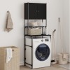 Dulap Masina Spalat Gossi Negru 68x48.5x194 cm, Rafturi Depozitare Baie/Spalatorie, Lemn Prelucrat+Metal, Economie Spatiu
