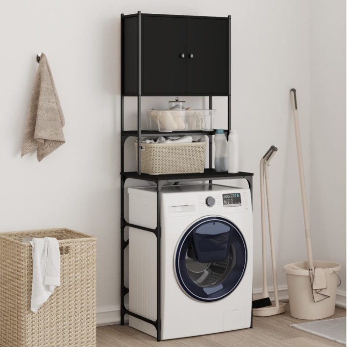 Gossi dulap masina de spalat, negru, 68x48,5x194 cm