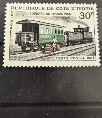 1966. Coasta de Fildeș. Tren de poștă MNH foto