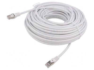 Patch cord S/FTP Cat6a Cu LSZH Alb 30m foto
