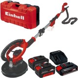 Einhell TE-DW 18/225 Li BL PXC + Starter Kit + Twinpack - Slefuitor pentru pereti + Set 1 acumulator si incarcator Li-Ion 18 V 2.5 Ah + Set 2 acumulat