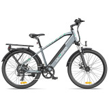 Bicicleta electrica Ulzomo Metro 26 E-bike, 250W, 36V 17Ah, autonomie 100km, viteza maxima 25km/h, Gray, 26&#039;&#039;