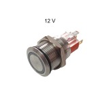 Buton de panou SPDT fara retinere OFF-(ON) cu led rosu LA167-S16-FJ11-ER12 12V