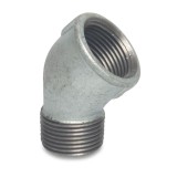 Fiting filetat din fontă maleabilă, cot 45 grade, 3/4 țoli