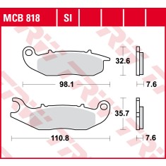 Set placute frana fata TRW MCB818 - Aprilia SR Compact 125-200 - Liberty iGet - Medley (15-23) 50-150cc - Vespa GTS (17-23) 125-300cc
