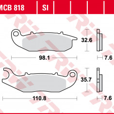 Set placute frana fata TRW MCB818 - Aprilia SR Compact 125-200 - Liberty iGet - Medley (15-23) 50-150cc - Vespa GTS (17-23) 125-300cc