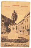 376 - Baile HERCULANE, Hercules statue, Romania - old postcard - used - 1908, Circulata, Printata