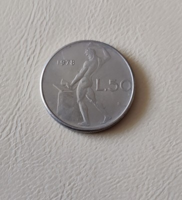 Italia - 50 lire (1978) monedă s344 foto