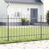 Gard de grădină cu v&acirc;rf arcuit, gri, 5,1x1,2 m, oțel