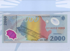 Romania - Pliant Eclipsa - 2000 lei 1999 - Serie: 001A0321689 P-111 UNC !!! foto