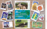 MOLDOVA 2003, 10 ani de la primele timbre EUROPA, colita neuzata, MNH, Istorie, Nestampilat