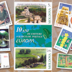 MOLDOVA 2003, 10 ani de la primele timbre EUROPA, colita neuzata, MNH