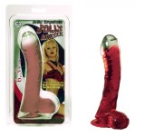 Dildo cu Venuza Rosu, 16.5cm, PVC Realist, Texturat cu Vene, Flexibil, Lubrifiere pe Baza de Apa