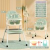 Baby dining table chair seat children&#039;s dining table-color: green + toys + wheels, Flippy
