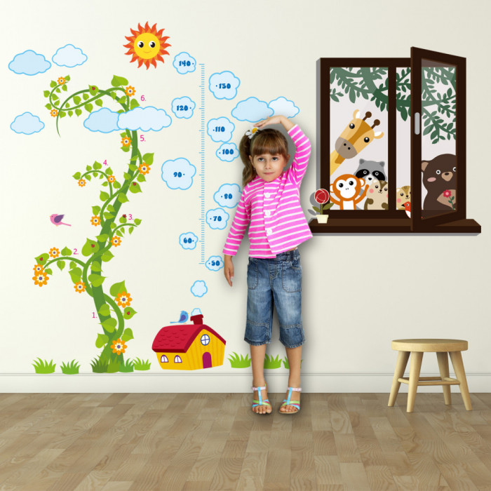 Sticker Window View Animal Friends + Nursery Magic Bean Grow Chart