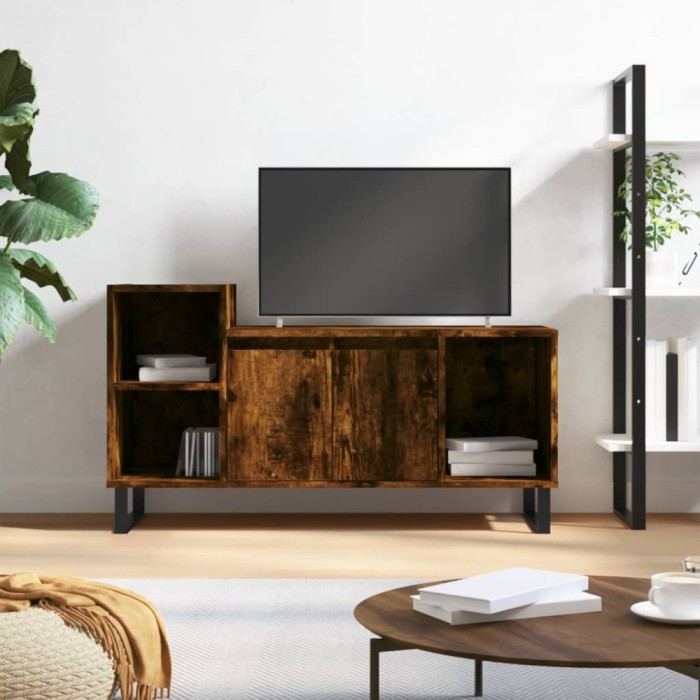 Gossi comoda tv, stejar fumuriu, 100x35x55 cm, lemn prelucrat