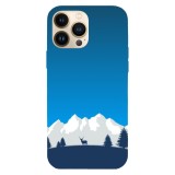 Husa compatibila cu Apple iPhone 11 Pro Max model Minimal deer mountains, Silicon, TPU, Viceversa, Transparent, Carcasa
